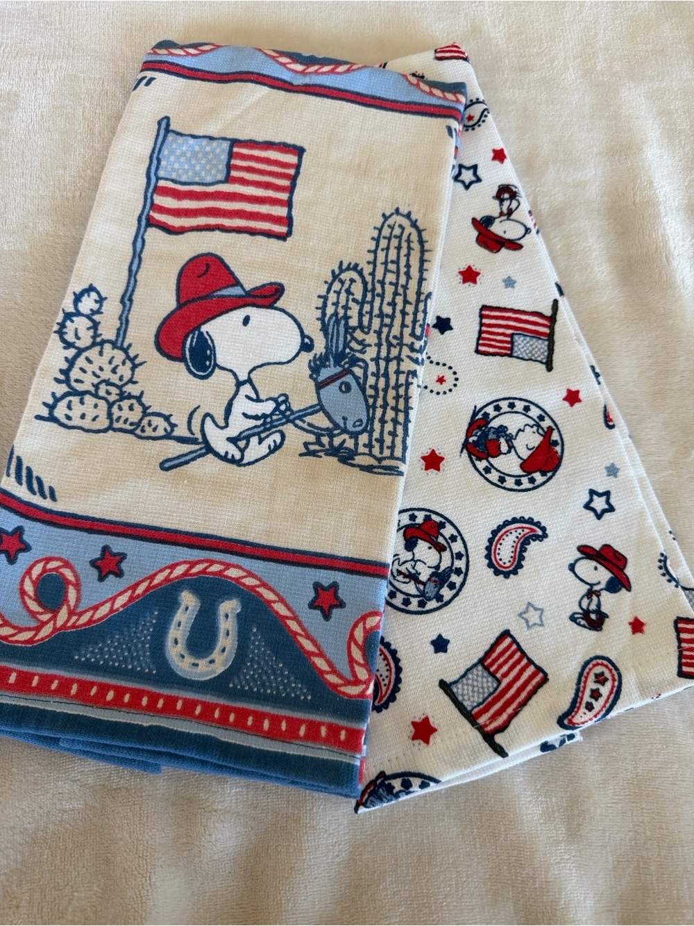 Peanuts Snoopy Patriotic Kitchen Towels - Red, White & Blue